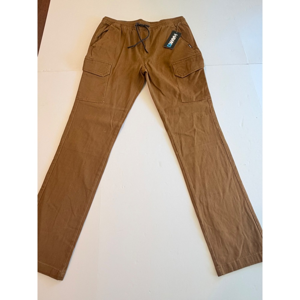 Tony Hawk Mens Brown Stretch Pull On Cargo Pants Size M New